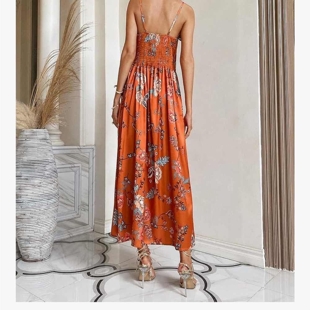 Floral Orange Maxi Dress